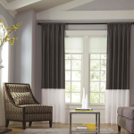 curtains to gray wallpaper photo