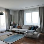 záclony v moderním obývacím pokoji fotografie interiéru