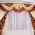 The combination of beige and brown for beautiful curtains and lambrequin