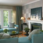 Upholstered furniture with turquoise upholstery
