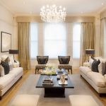 Living room design with two straight sofas