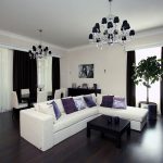moderní záclony v designu obývacího pokoje