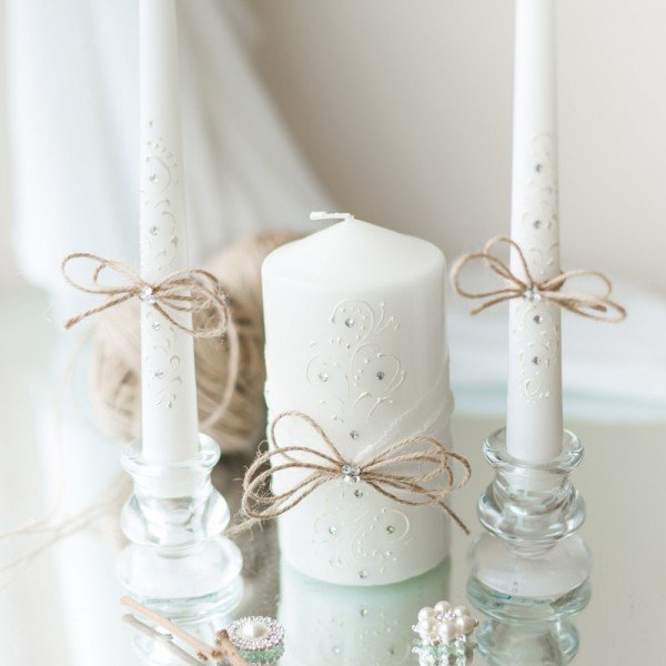 dekoracja świec ślubnych