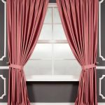 Dark pink elongated curtains