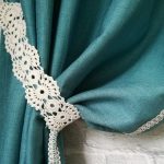 Turquoise drape with knitted pickup