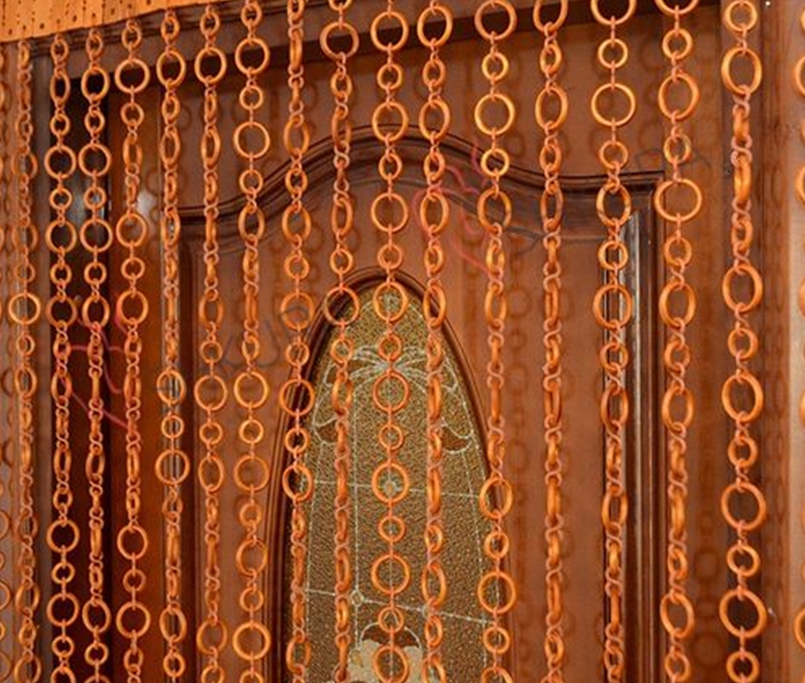 curtains of wooden rings