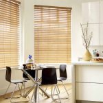 Window decoration with horizontal bamboo blinds