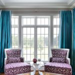 turquoise curtains design photo