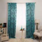 turquoise curtains interior design