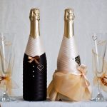 wedding decoration bottles and glasses