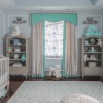 turquoise curtains interior photo