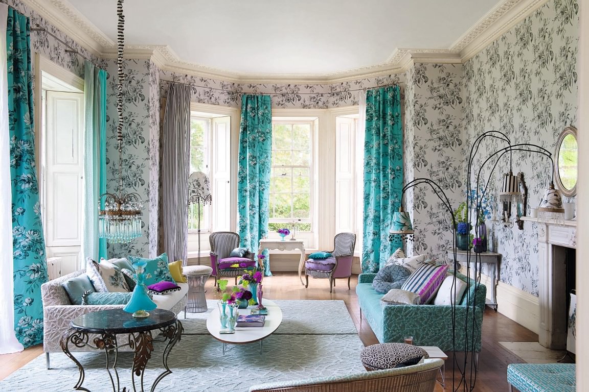 turquoise curtains photo clearance