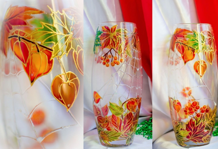 ваза декор стъклопис
