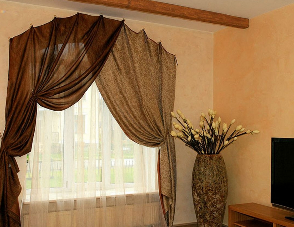 window decoration with curtains without eaves