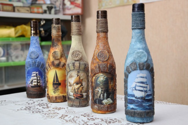decoupage bottles ideas photo
