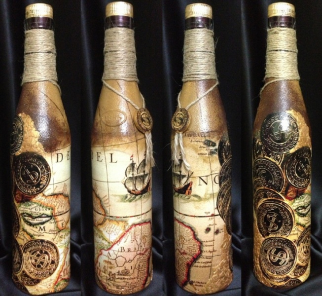 decoupage bottles design ideas