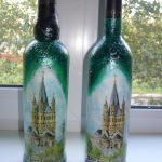 Oymacılık şarap şişeleri DIY fotoğraf dekor