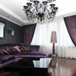 purple curtains and tulle