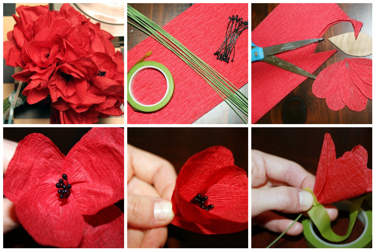 poppies of napkins how to make