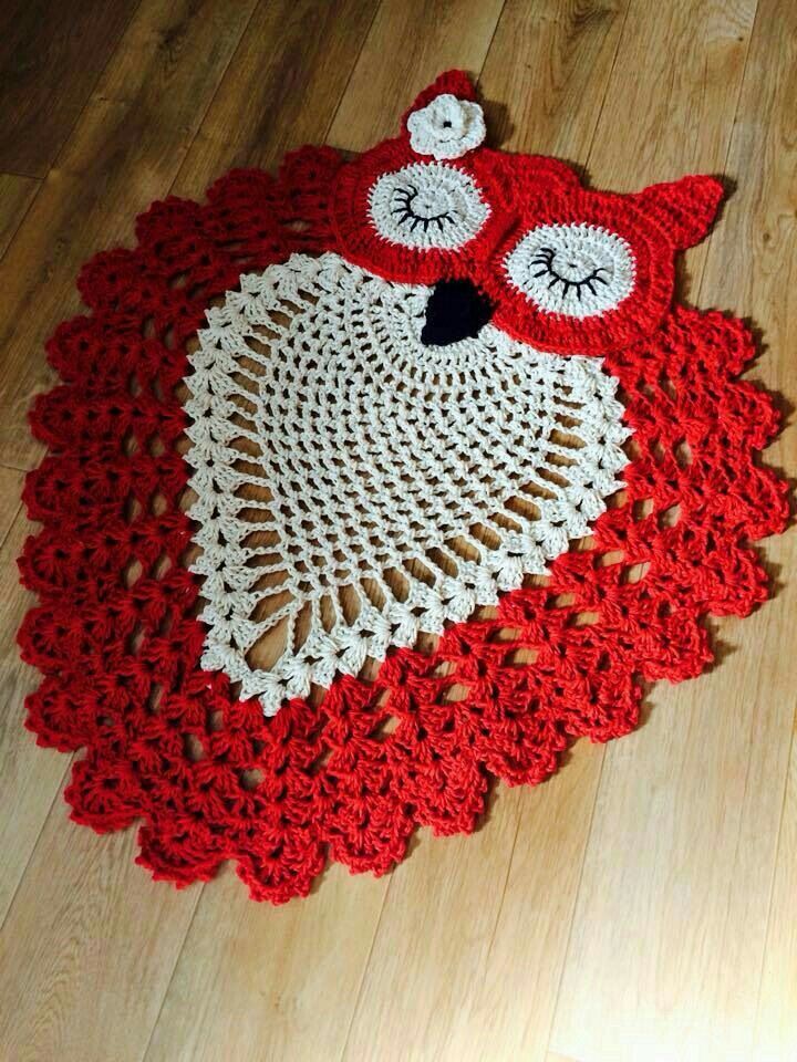 knitted rug owl decor ideas