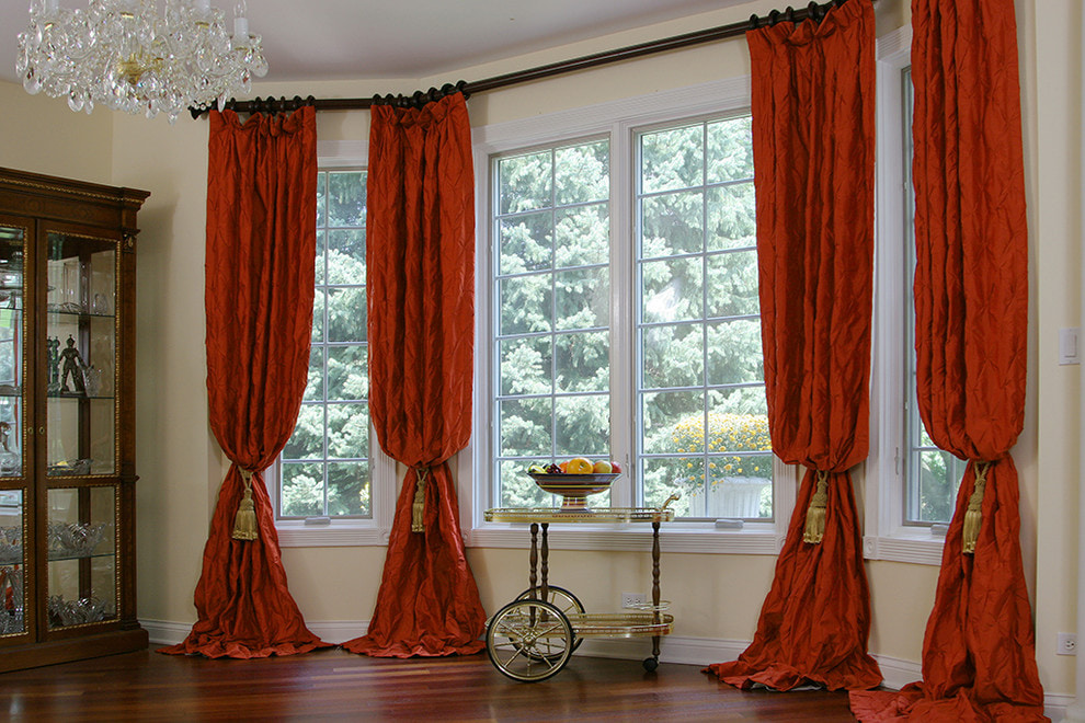 red curtains in the living room