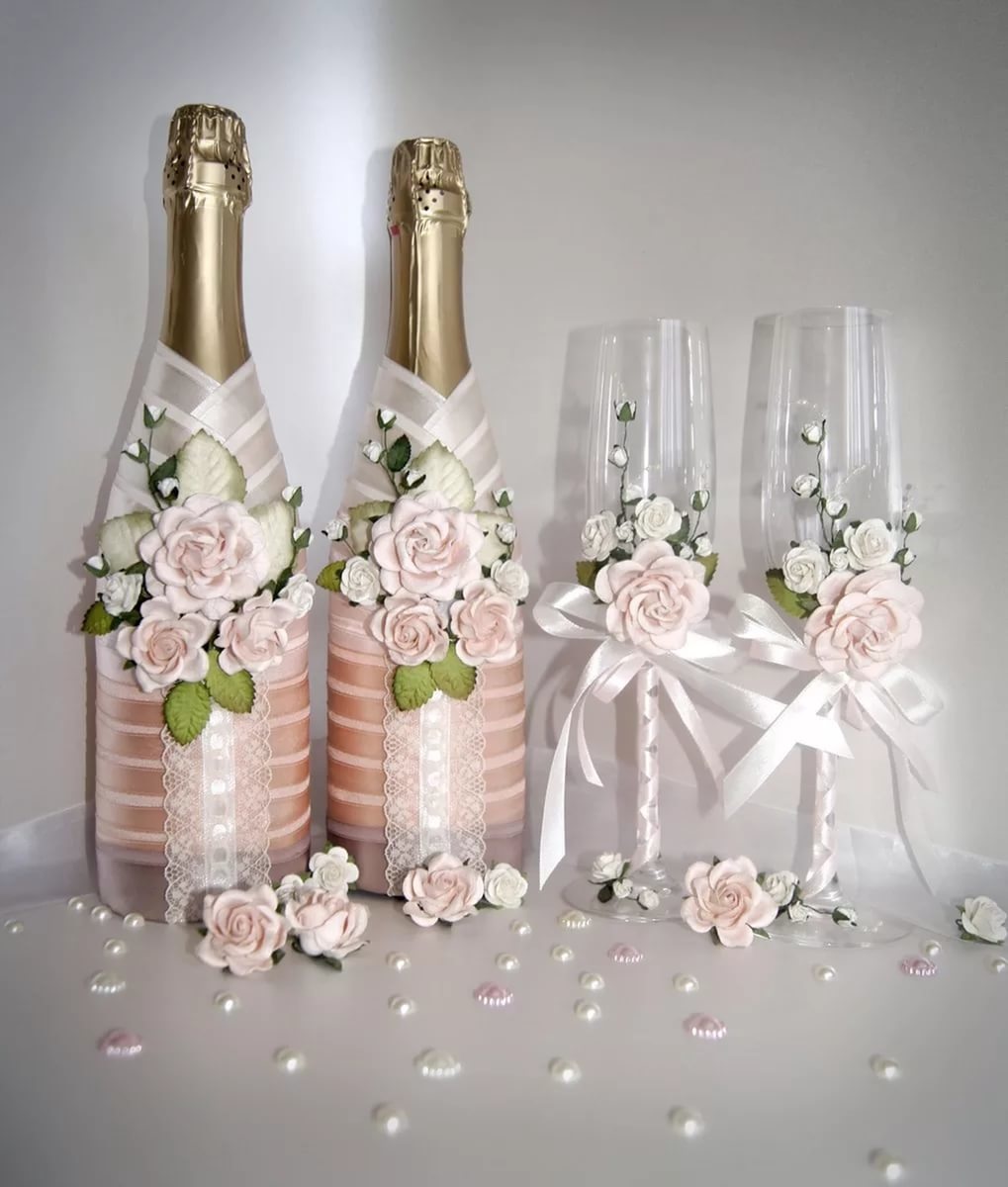 ukras boce šampanjca za fotografiju dekoracije vjenčanja