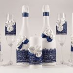 decoration of champagne bottles for a wedding photo design