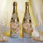 decoration of champagne bottles for wedding decor ideas
