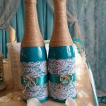 düğün dekor fikirleri için dekorasyon şampanya şişeleri