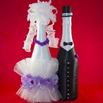 decoration of champagne bottles for a wedding design ideas