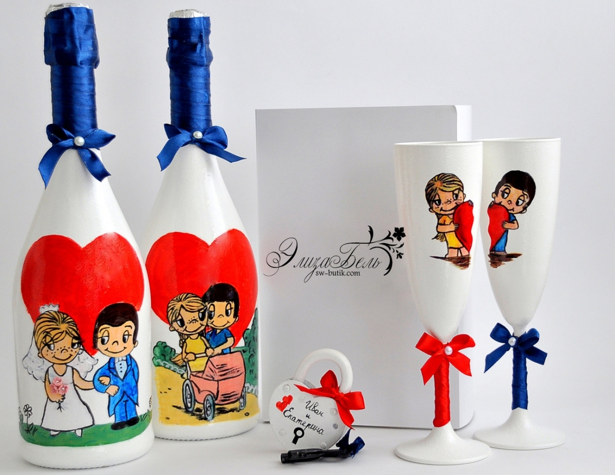 decoration of champagne bottles for wedding decoration ideas