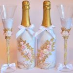 dekoracija boca šampanjca za ideje za dizajn vjenčanja