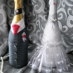 dekoration av champagneflaskor för ett bröllopsidé alternativ