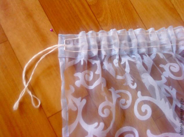 sew ribbon to tulle