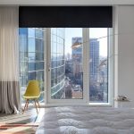 záclony na panoramatické okna textilní nápady