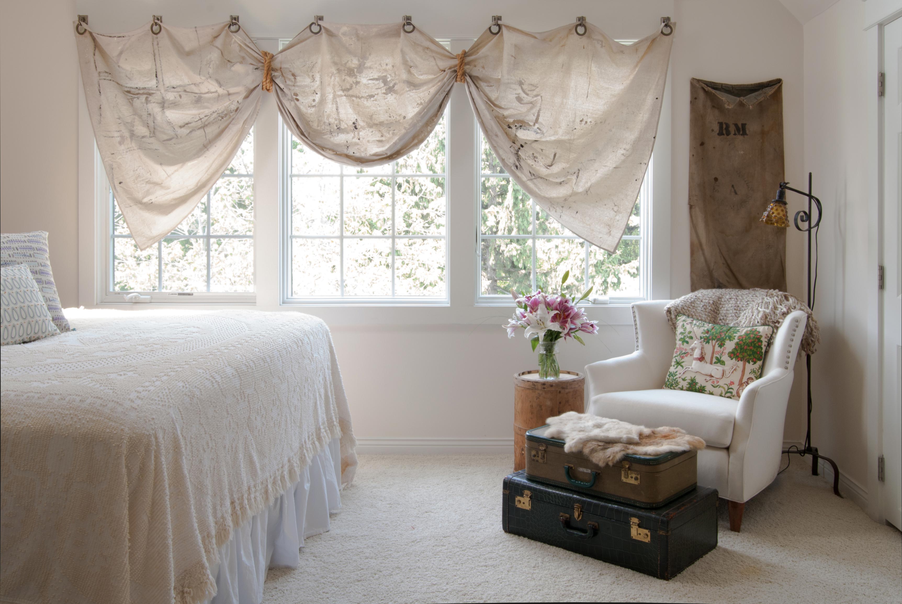 how to hang curtains without curtain photo