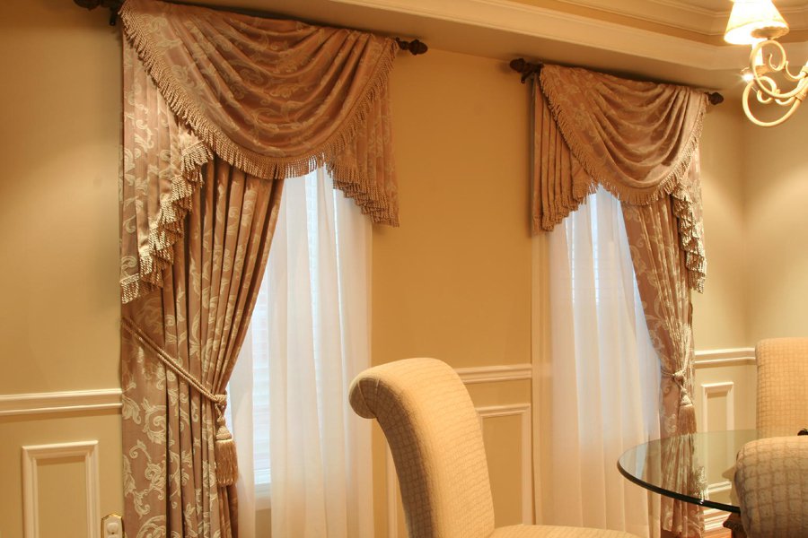 Curtains on one side of the window textiles photo
