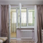 curtains on the window with balcony photo design