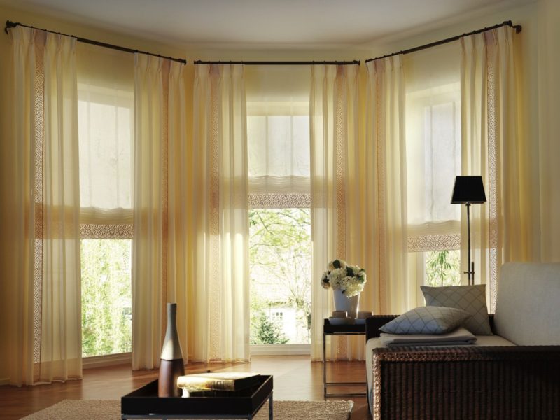 curtains on the window with a balcony photo ideas