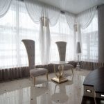 tulle for panoramic windows interior photo