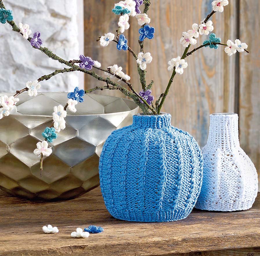 knitted vase decor