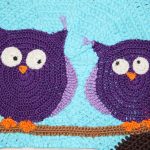 knitted owl rug design