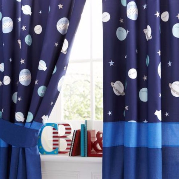curtains for a child boy with stars