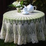 crocheted tablecloth