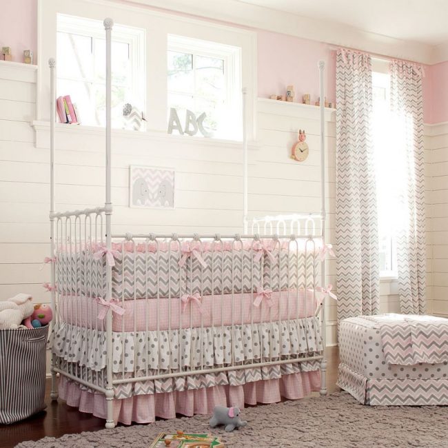 crib sides in the nursery interior