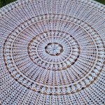 crocheted openwork tablecloth