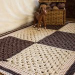 Grandma square knitted rugs