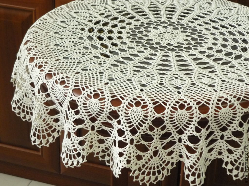 crocheted tablecloth round