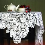 naka-crocheted tablecloth