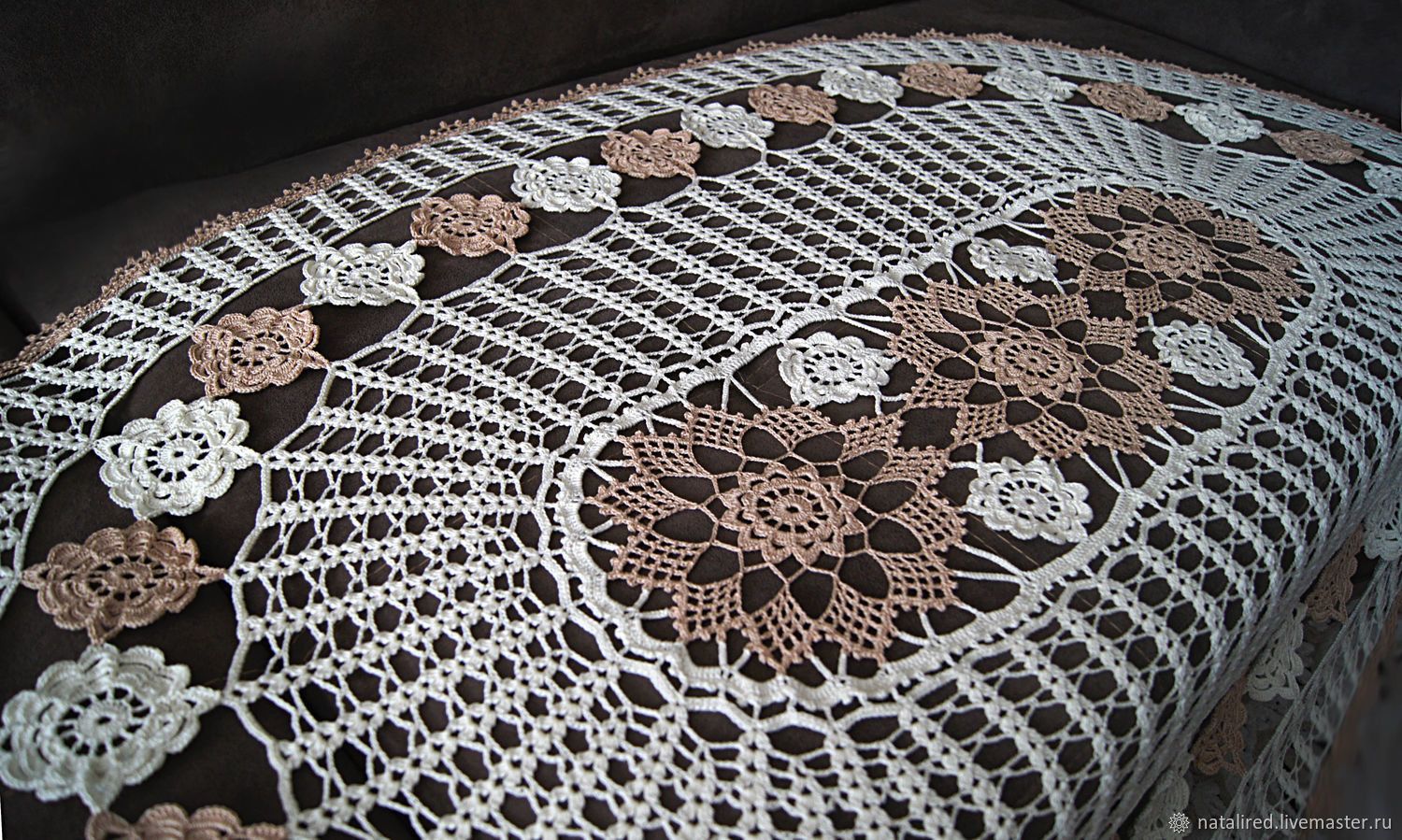 crocheted oval tablecloth